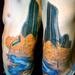 Tattoos - Skyscrapers and Pond with Trees - 61179